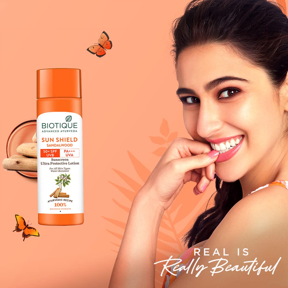 Biotique Sandalwood 50+ Spf Uva/Uvb Sunscreen Ultra Soothing Face Cream 120Ml/4.06Fl.Oz.