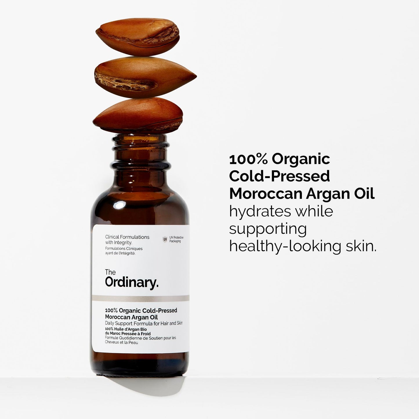 The Ordinary 100% Organic Cold-Pressed Moroccan Argan Oil (Daily support formula for hair and skin)