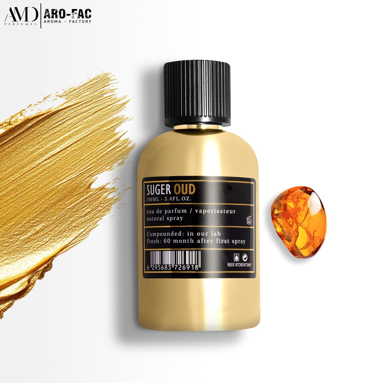 ARO FAC By AMD Perfumes Suger Oud Unisex Perfume - Classic Perfume for Men and Women - Long Lasting Men's and Women's Fragrances with Blend of Blueberry and Anise Eau de Parfum EDP 100ml