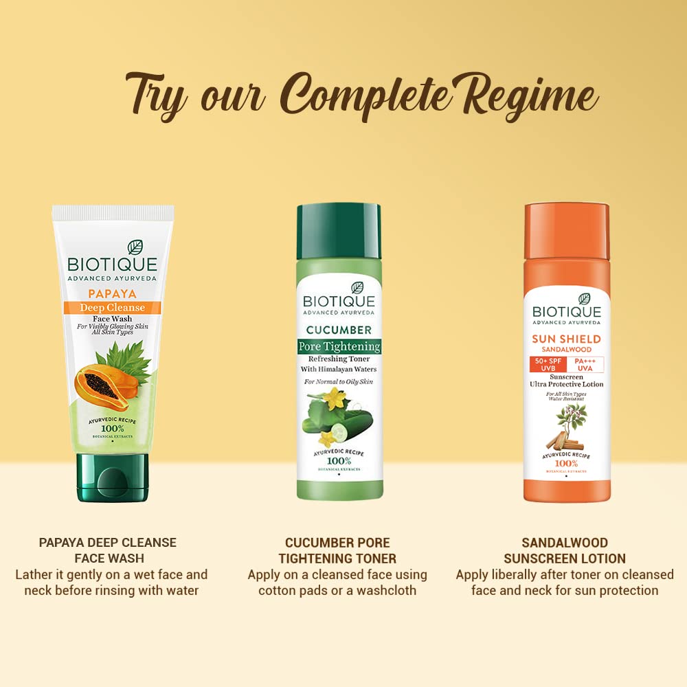 Biotique Sandalwood 50+ Spf Uva/Uvb Sunscreen Ultra Soothing Face Cream 120Ml/4.06Fl.Oz.