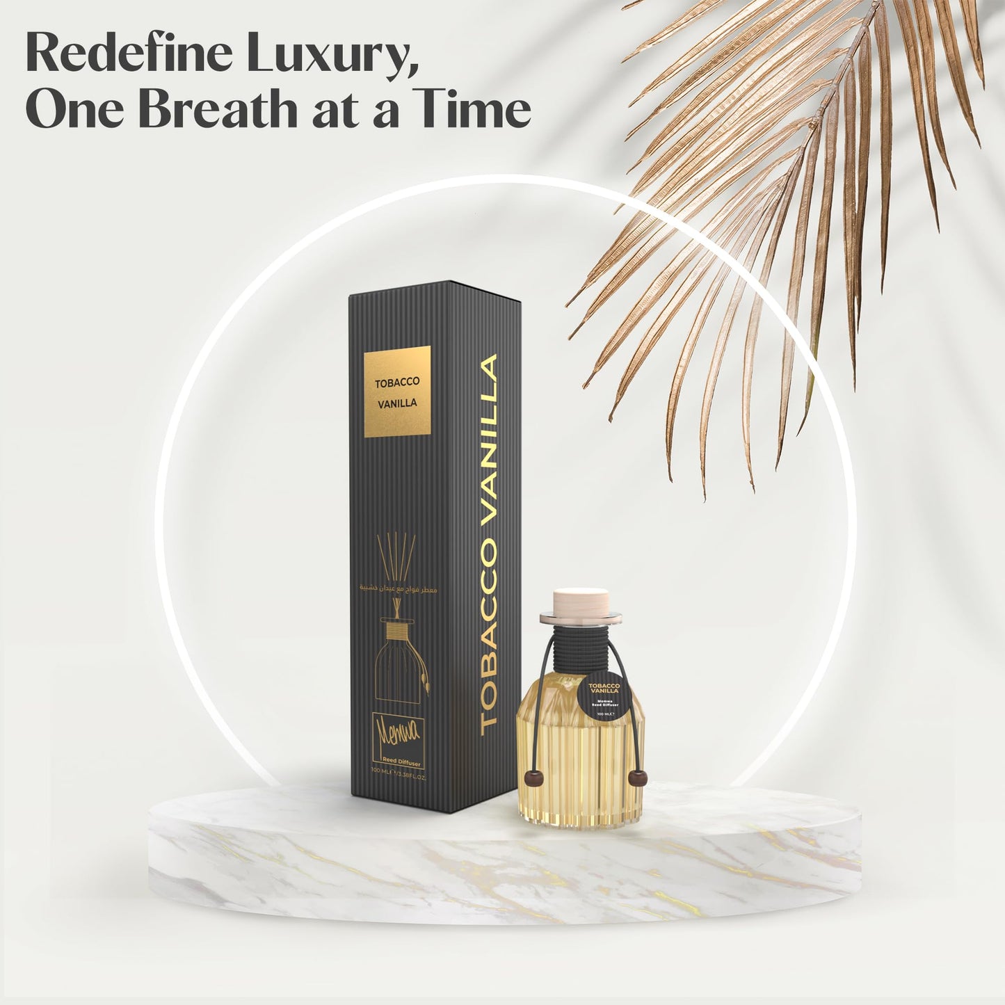 Gulf Orchid Memwa TOBACCO VANILLA Aroma Reed Diffuser Home Fragrance - Perfect for Home & Office - 100 ml