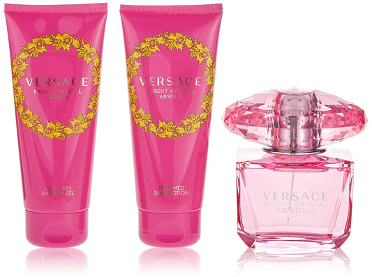 VERSACE BRIGHT CRYSTAL ABSOLU EDP 90 ML GIFT SET, 0.75 pounds