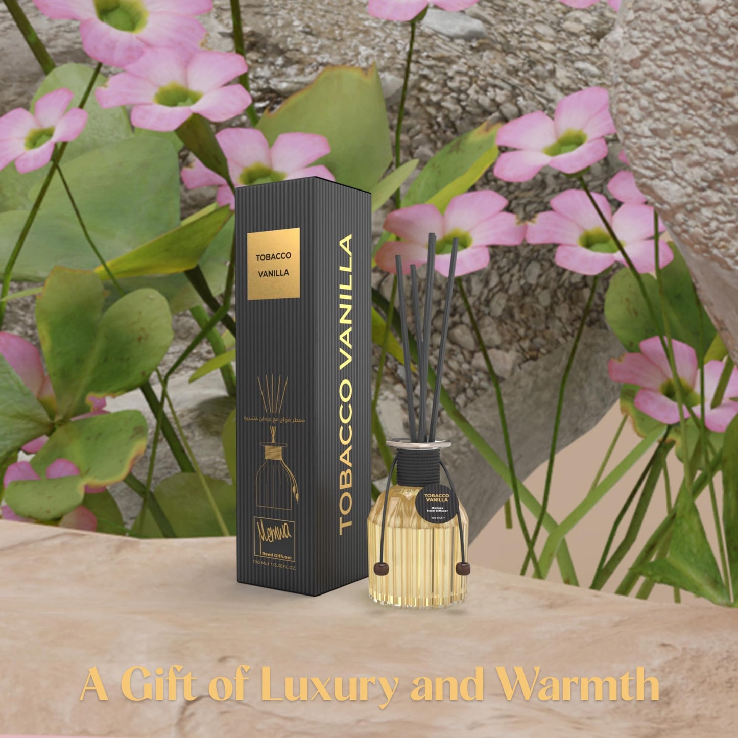 Gulf Orchid Memwa TOBACCO VANILLA Aroma Reed Diffuser Home Fragrance - Perfect for Home & Office - 100 ml